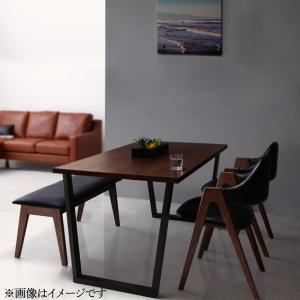 天然木ウォールナットモダンデザインダイニング 4点セット(テーブル+チェア2脚+ベンチ1脚) W120 組立設置付 天然木ウォールナットモダンデザインダイニング 4点セット(テーブル+チェア2脚+ベンチ1脚) W120 組立設置付