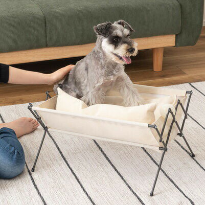 【姉妹店にて最大47+10倍】ペットベッド ／ ペット用ベッド 折りたたみ可 コンパクト 軽量 犬 猫 ホワイト 洗濯可能 シンプル ベット イヌ ネコ いぬ ねこ