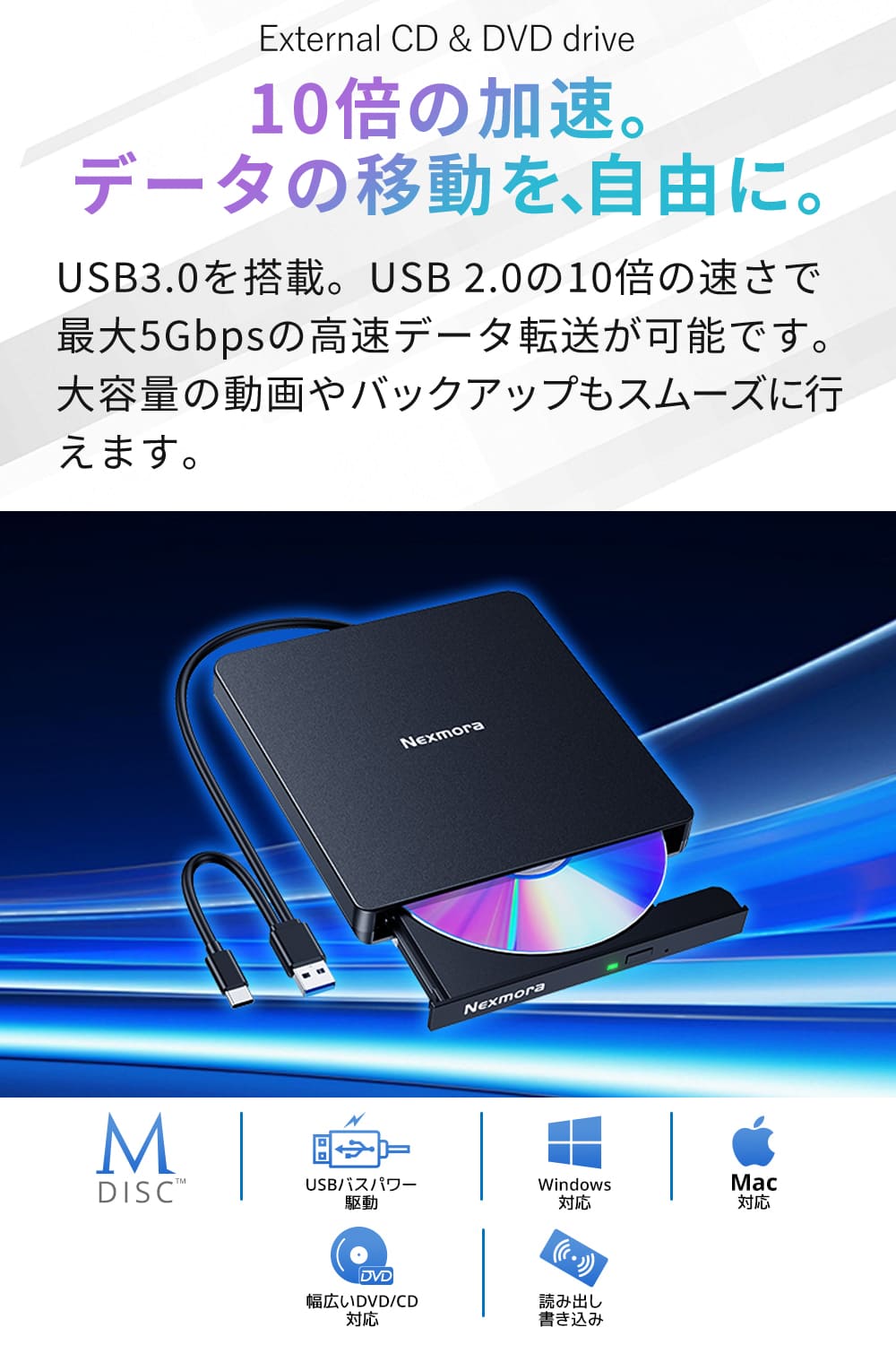 �ںǶ������б��Ǻ�û��������!!�� cd dvd�ɥ饤�� ���դ� dvd �ɥ饤�� ���դ� cd�ɥ饤�� ���إɥ饤�� USB-A �� type-c ξ�б� �ɤ߹��� �񤭹��߲�ǽ ������ ������ ���� �ѥ����� PC mac windows11�б� M-DISC�б� ¿�ͥǥ������б��� CD-ROM CD-R DVD-R ..�ʤɡ�