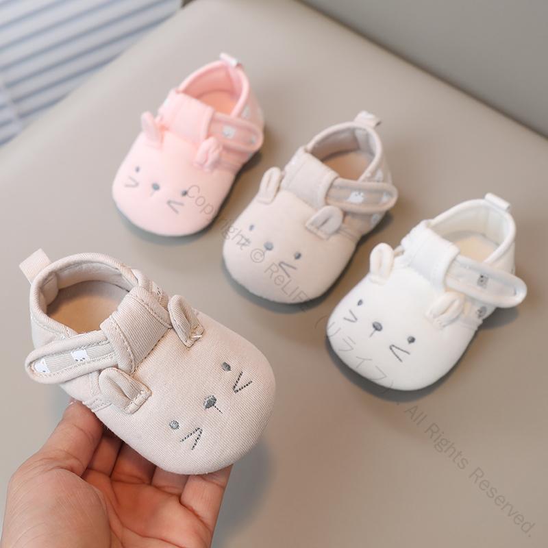ベビー ステップ イン シューズ 靴 春夏 メンズ レディース ユニセックス ソフト ソール キュート デザイン ホワイト ピンク カーキ 全3色展開 軽量で歩...
