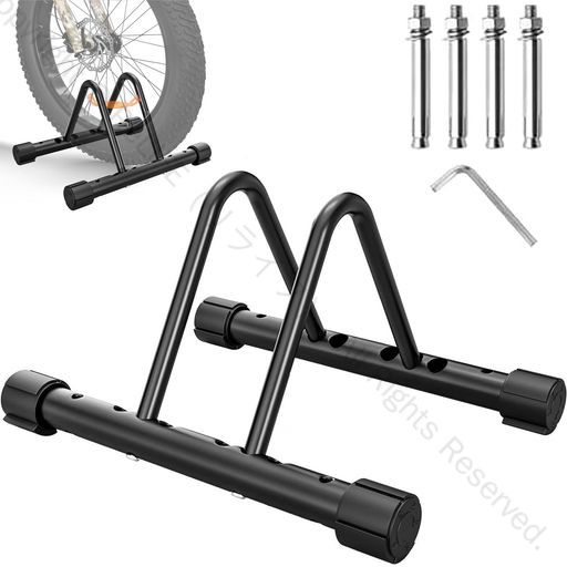 自転車スタンド 転倒防止 横幅調節可能 台風対策 組み立て簡単 ゴムベース 床にダメージなし アンカボ..