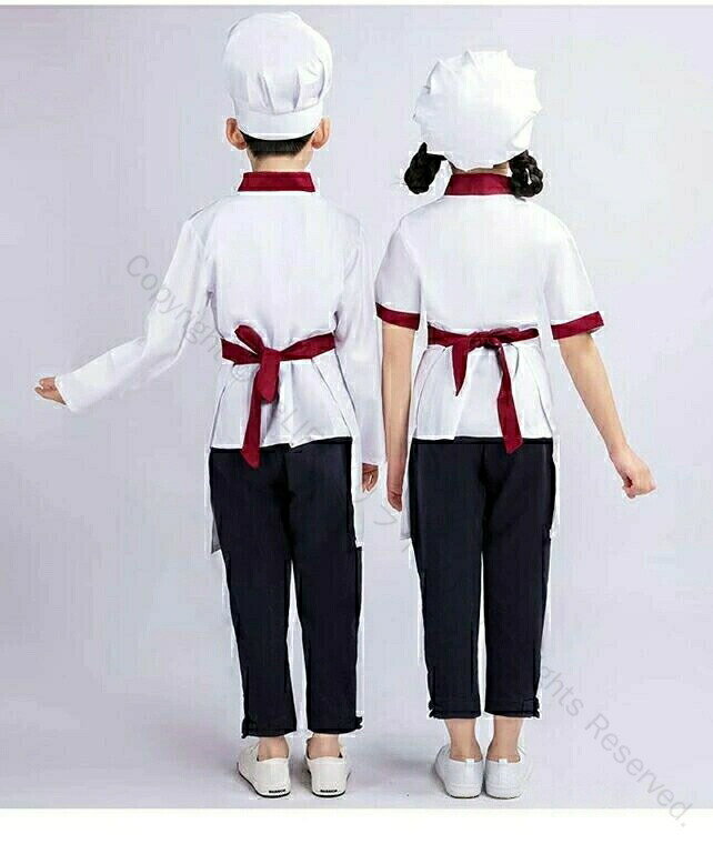 料理 コスチューム コスプレ エプロンセット 子供用 キッズ用 コックコート 帽子 エプロン 長袖 半袖 選べる2種類 3点セット キッチンごっこやイベントに最...