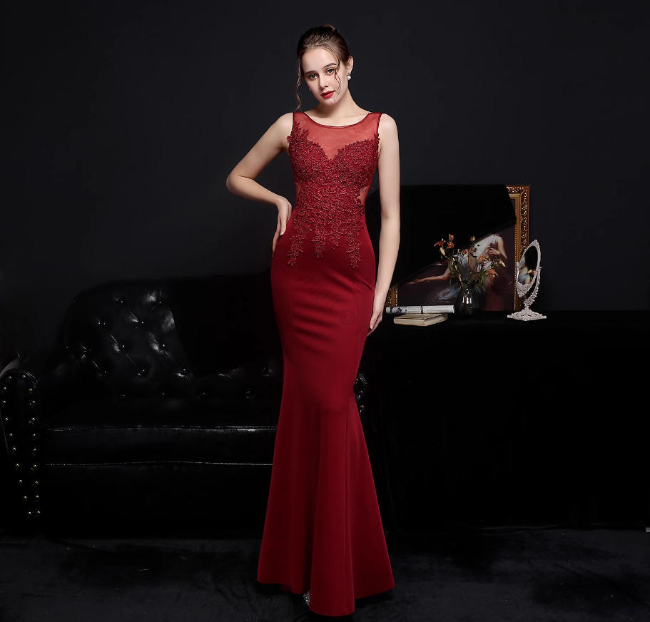 楽天ReLIFE（リライフ）マーメイドドレス カラードレス 赤 ロングドレス 安い イブニングドレス コンサート 二次会 カクテルドレス 演奏会 フォーマル ウエディングドレス 高品質素材で着心地抜群の華やかデザイン対応シーン多数の人気ドレス