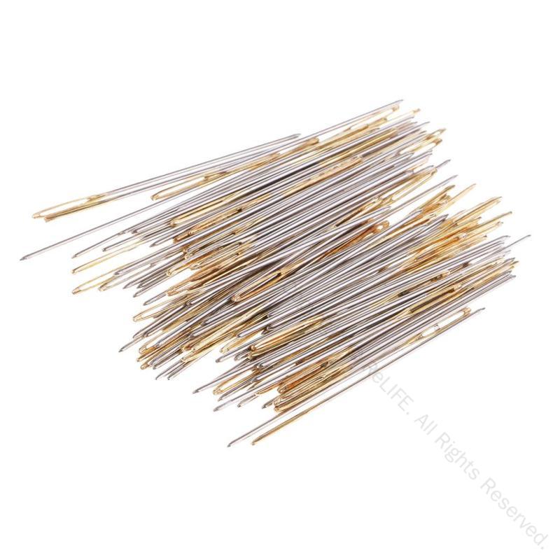 100ピース 個縫製ラージアイニードル 刺繡タペストリーニードル サイズ24 手芸用刺繍針 大きな穴で糸通..