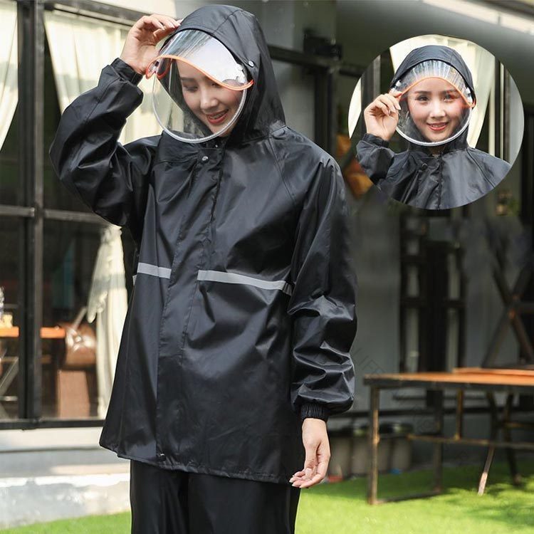 メンズ レディース 自転車用 レインウェア 簡易 バイク 上下セット 通学用 ストレッチ加工 レインパンツ PVC素材 学生 雨具 林業向け 防水耐久性抜群
