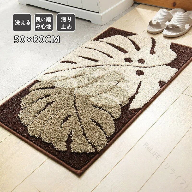 玄関マット 50×80cm 洗える 滑り止め付 大人カワイイ 北欧スタイル オリジナルデザイン 室内玄関用 吸..