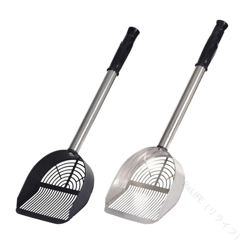 猫用トイレスコップ ロングハンドル ペット用スコップ 多機能 大型ワイドバスケット ふるい付き トイレ..