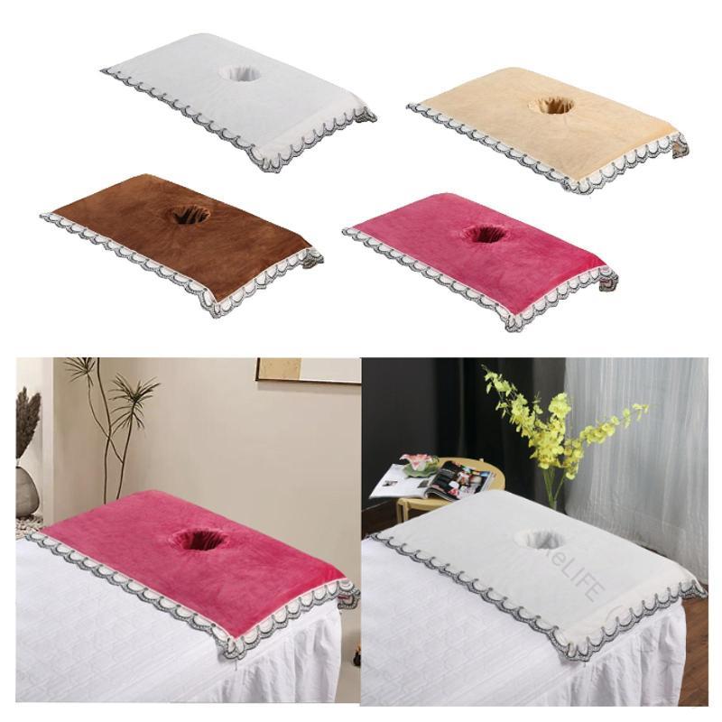 サロンマッサージテーブル用タオル穴付きソフトメッセージベッドクロスフェイスホール付きマッサージビューティーサロンスパ専用高品質カバー