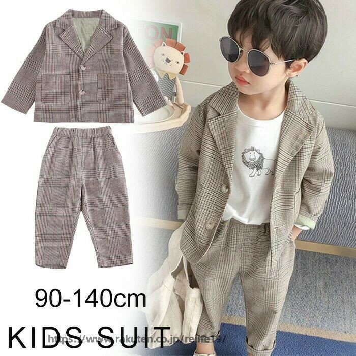 Rakuten - キッズ スーツ 男の子 2点 セット 子供 スーツ セット おしゃれ ゆったり フォーマル かっこいい セットアップ 小学校 卒業式 入学式 卒園式 入園式 発表会 七五三