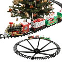 クリスマススチームトレインセット クリスマス 電車 レールセット 音とライト付き 電車車両 クリスマスツリー トレイントラックおもちゃ 室内遊び場 鉄道玩具 知育玩具 クリスマス プレゼント 誕生日 入園祝い 列車愛好家 子供向け 男の子 女の子 3歳以上