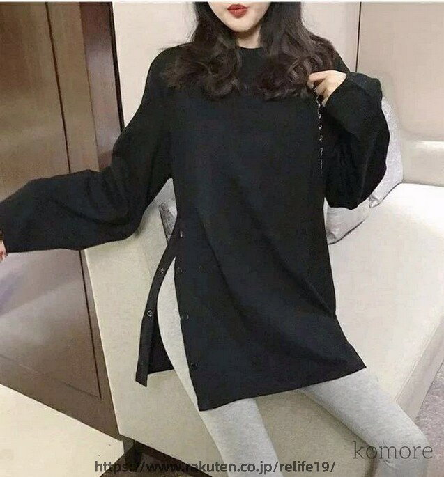 韓国ファッション レディース トップス 長袖 ロンT カットソー Tシャツ 春 春夏 大きいサイズ ビッグシルエット ロンティ ロンティー 韓国 韓国ファッションjcm 通販 おすすめ relife19-10049055 ReLIFE(リライフ) サンプル画像2