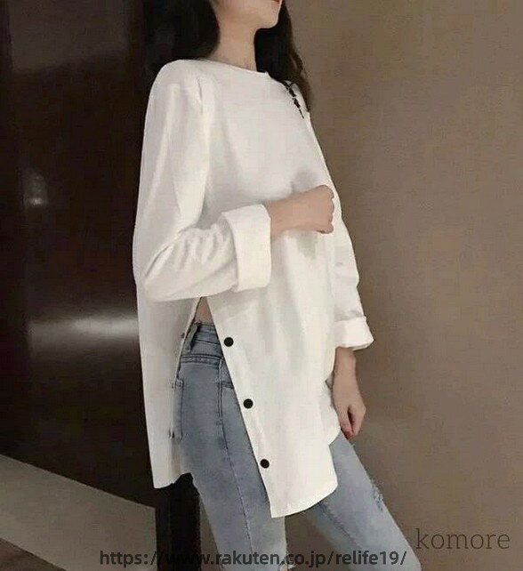 韓国ファッション レディース トップス 長袖 ロンT カットソー Tシャツ 春 春夏 大きいサイズ ビッグシルエット ロンティ ロンティー 韓国 韓国ファッションjcm 通販 おすすめ relife19-10049055 ReLIFE(リライフ) サンプル画像3