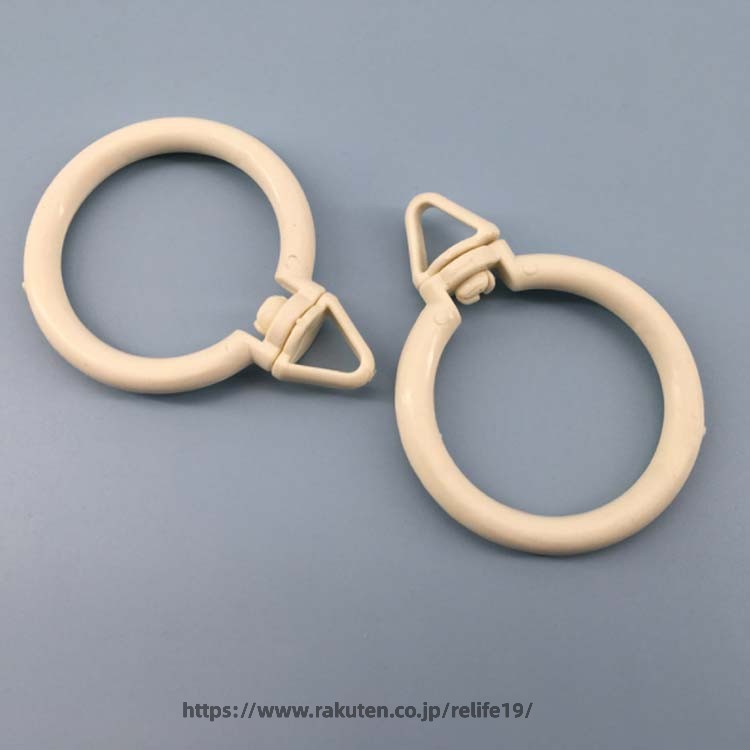 カーテン 極太ポール カーテンフック 内径35mm 50個入り リング ランナー カーテン...