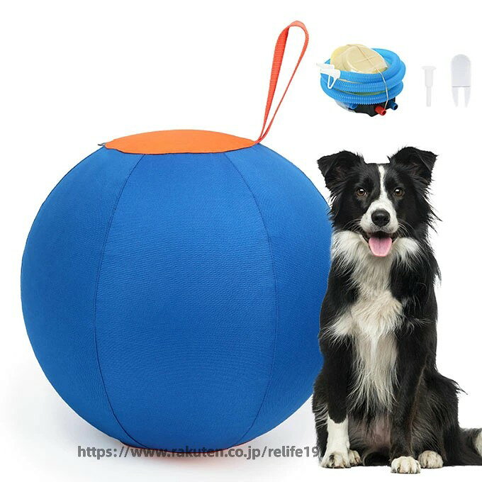 犬用おもちゃ 大型インフレータブルボール 空気入れ 弾む 割れにくい 噛む耐久ボール 歯みがきボール ストレス解消ボール ゴールデンレトリバー シバイヌ コーギー 自遊遊び ペットトレーニングボール 安全素材