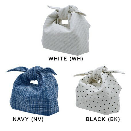 【メール便対応】あずま袋風 ランチバッグ Bowknot ホワイト（A431WH）/ネイビー（A431NV）/ ブラック（A431BK）現代百貨（GENDAI HYAKKA）あずま袋風のふわふわランチバッグ