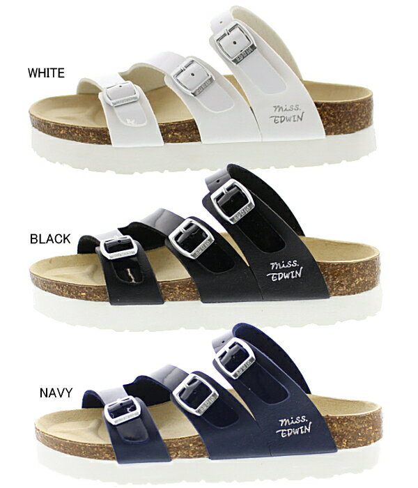 エドウィン サンダル レディース EDWIN [EW 9458] カジュアルサンダル コンフォートサンダル 3ベルト レディースサンダル