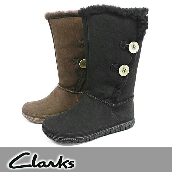 クラークス ブーツ レディース ミディアム丈 ファー付きブーツ Clarks [748D] 本革 ladies boots 【送料無料】【SALE 30％OFF】【MIMI-13vnlc】●