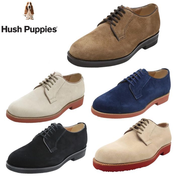 Rakuten - ハッシュパピー Hush Puppies M-120T メンズ スエード カジュアルシューズ 靴 豚革 撥水革 幅広3E ブラック ブラウン ベージュ ネイビー 軽量 オシャレ スニーカー プレーントゥ