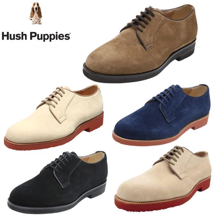 乐天商城 - ハッシュパピー Hush Puppies M-120T メンズ スエード カジュアルシューズ 靴 豚革 撥水革 幅広3E ブラック ブラウン ベージュ ネイビー 軽量 オシャレ スニーカー プレーントゥ