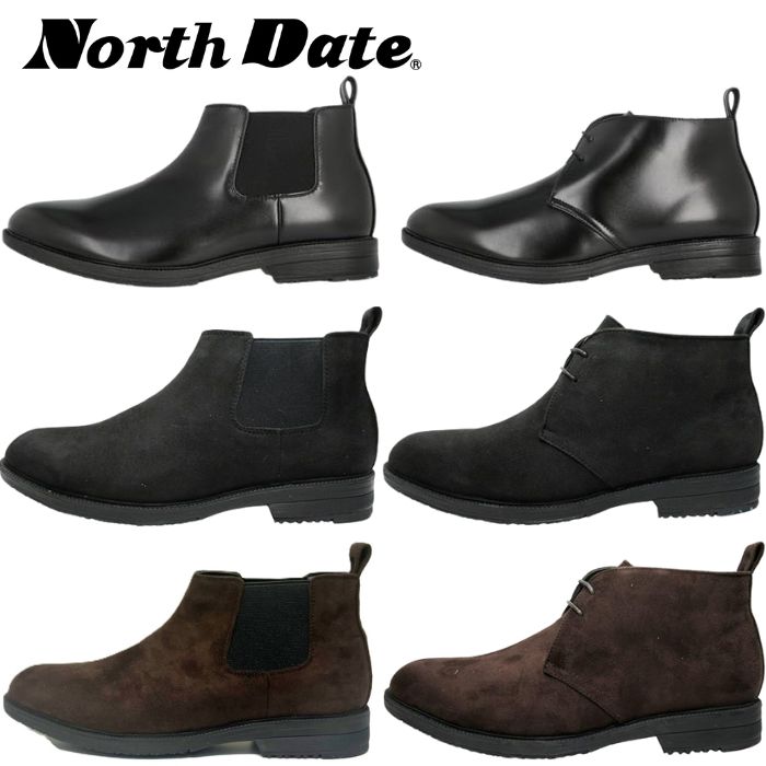 ノースデイト North Date 62405 62406 メンズ ビジネスシューズ スノーシューズ 防水 防滑 幅広 4E 軽量 雪道対応 ガラス繊維底 ブラック 黒 サイドゴア チャッカブーツ 紳士 通勤 通学 冠婚葬祭 入学式 卒業式 新生活 革靴 成人式