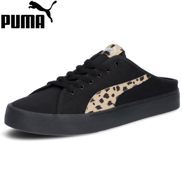 プーマ PUMA 408563 バリ ミュール レオ スニーカー レディース かかとなしスニーカー シューズ カジュアル 靴 黒 ブラック スリッポン プレゼント 実用的 作業履き 脱ぎ履き楽々 事務所 オフィス シューズ