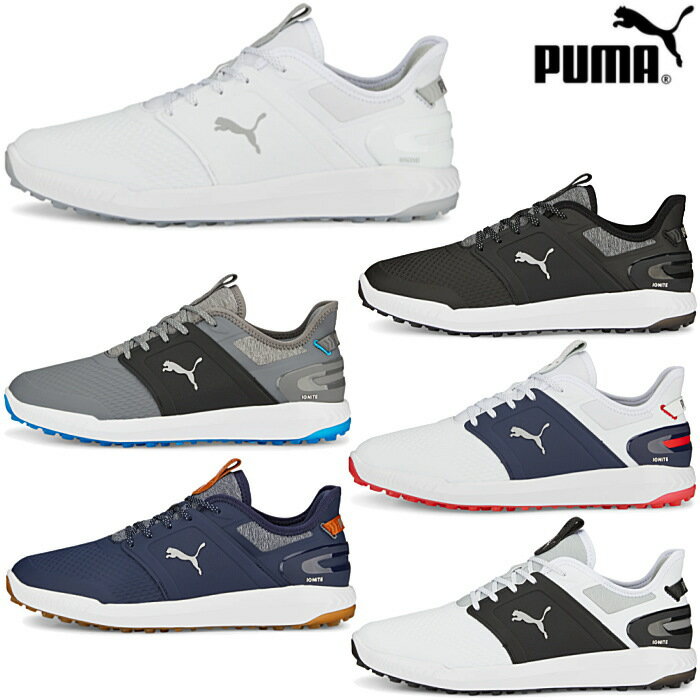 プーマ PUMA メンズ ゴルフシューズ イグナイト エレベート ラバーソール スパイクレス シューズ 軽量...