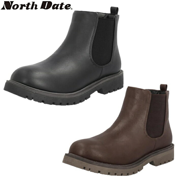 ノースデイト North Date レディース ブーツ 防水 防滑 防寒 サイドゴア スパイク付き ウインターブー..