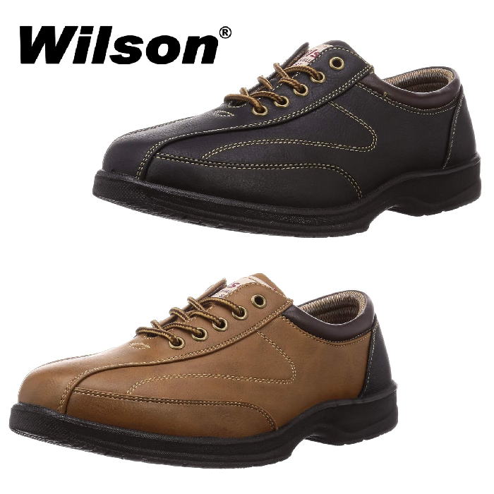 ウィルソン Wilson 1707 キャメル ブラック メンズ ローカットスニーカー コンフォートシューズ カジュアルシューズ 運動靴 合成皮革 3E 幅広 ワイド 軽量 滑り止め サイドファスナー サイドジップ