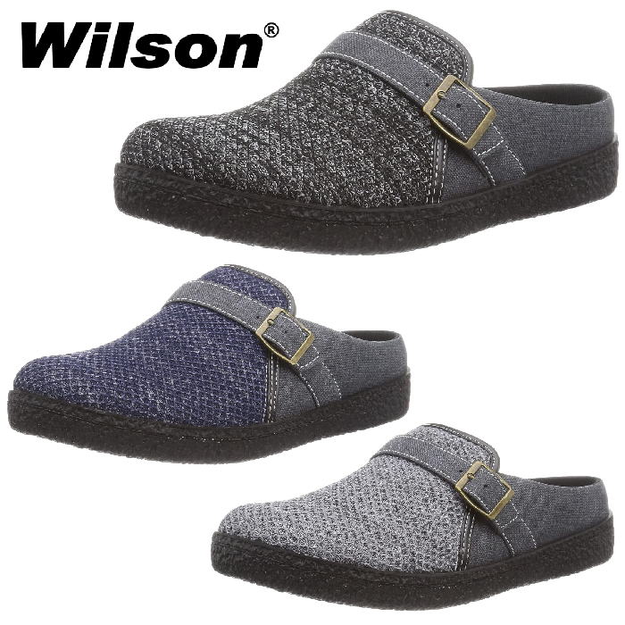 ウィルソン Wilson 2206 クロッグ サンダル メンズ 黒 紺 ブラック ネイビー グレー ベルト 軽量 履きやすい かかとなし つっかけ オフィス サボサンダル ヘップサンダル スリッパ シューズ 靴