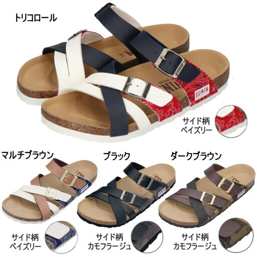 エドウィン EDWIN メンズ サンダル カジュアル クロスベルト フットベットサンダル EW9166 軽量 コンフォートサンダル