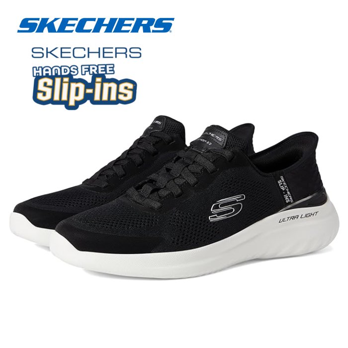 スケッチャーズ SKECHERS 232459 スリップインズ：バウンダー 2.0 - エマージド メンズ スニーカー スリッポン ローカット ブラック/ホワイト 靴