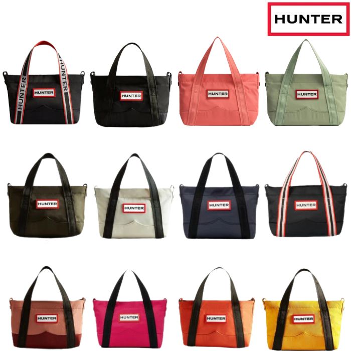 Rakuten - ハンター バック HUNTER ナイロン ミニ トップ クリップ トート バッグ UBS1203KBM 耐水 ショルダーバッグ 斜め掛け 旅行 通学 通勤 レディース メンズ 男女兼用 ブラック カーキ ホワイト ネイビー ピンク オレンジ イエロー