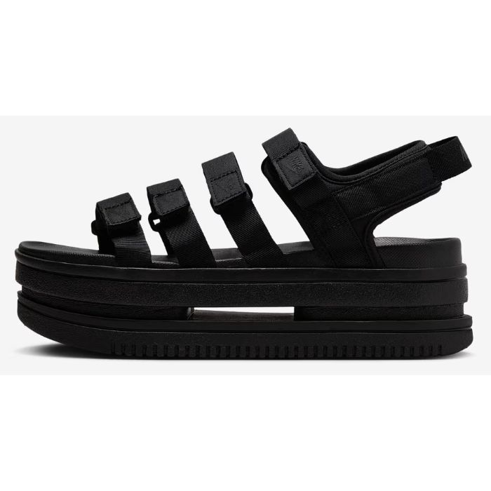 ナイキ NIKE DH0223 004 アイコン クラシック ICON CLASSIC SANDAL サンダル レディース スポーティ スポサン サマー 夏 ブランド ブラック 黒 ストラップサンダル ベルクロ マジックテープ プール 海 アウトドア 厚底