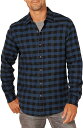 フランネルシャツL フランネルシャツ スリムフィット 長袖 メンズ ブラック ブルー バッファロー格子 L Amazon Essentials