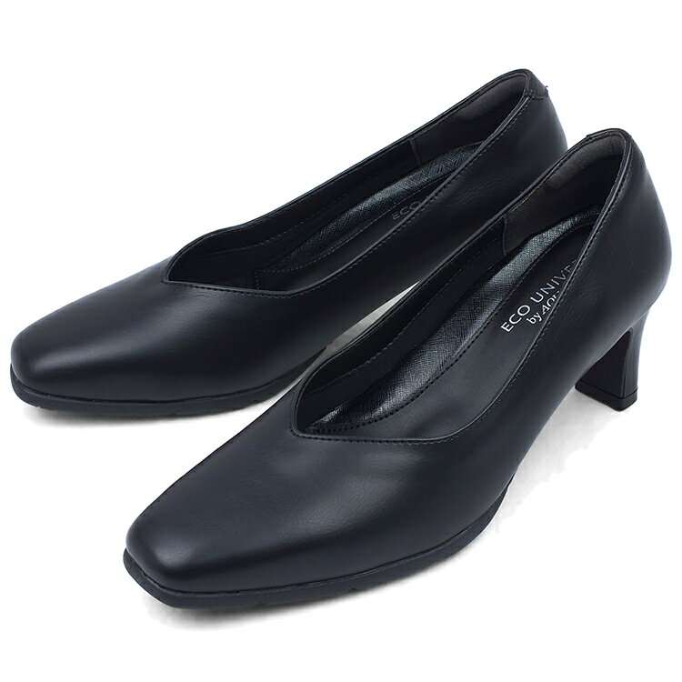 樂天商城 - フォーマルパンプス Vカット 6cmヒール ブラック 4E 幅広 甲高 靴 レディース 大きいサイズ 小さいサイズ 大人 防水 抗菌 防臭 防滑 オフィス ビジネス 就活 リクルート 入学式 卒業式 結婚式 オケージョン 冠婚葬祭