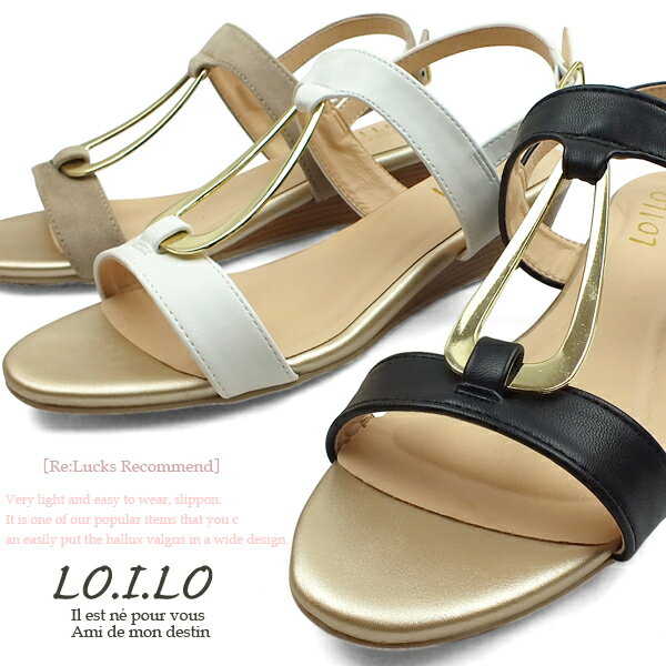 送料無料 LO.I.LO ロイロ サンダル ゴールドリング ストラップ レディース 婦人靴 靴 夏 サマーサンダルのサムネイル