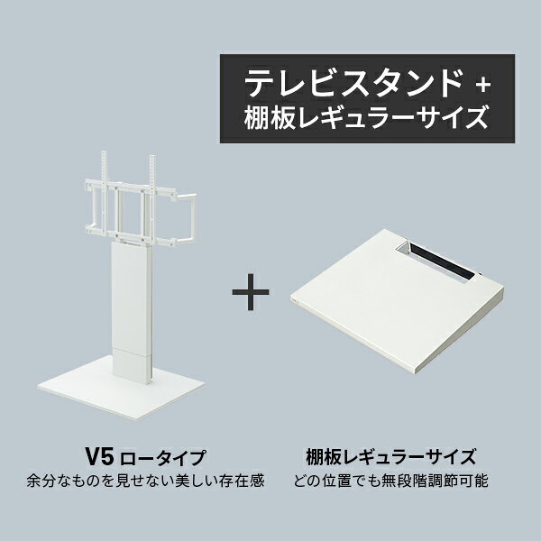 【メーカー直送】WALLインテリアテレビスタンドV5 ロータイプ+棚板レギュラーサイズ 2点セット 32〜80v対応 壁寄せテレビ台 テレビボード TVスタンド 背面収納 コード収納 ホワイト 白 ブラック 黒 ウォールナット ブラウン【代引き不可】 [2]
