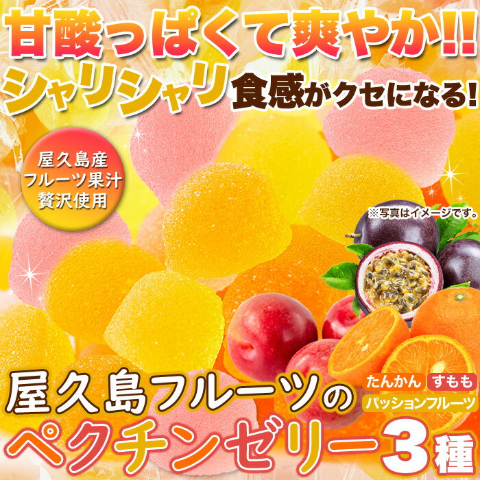 屋久島産フルーツ果汁使用!!【お徳用】屋久島フルーツのペクチンゼリー3種500g(パッションフルーツ、たんかん、すもも) 屋久島産フルーツ果汁を贅沢に使用【代金引換不可】【産直スイーツ】 3