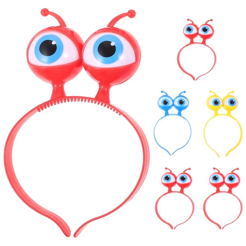 DEARMAMY 光るカチューシャ 6個セット エイリアン 目玉 LED ヘアバンド 面白い 髪飾り ピカピカ ハロウィン パーティー 仮装 コスプレ コンサート 文化祭 応援グッズ ランダムカラー 子供 大人