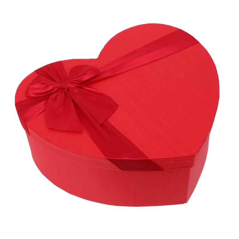 Lurrose ハート ボックス 紙製 バレンタイン ラッピングボックス チョコレート フラワーボックス プレゼント用 梱包箱 レッド