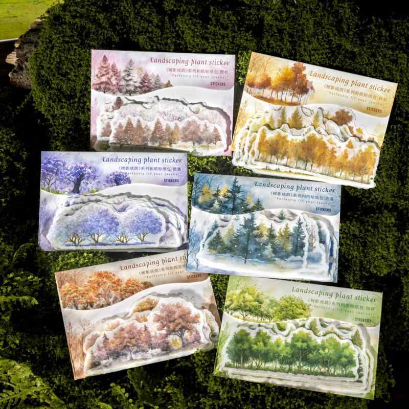 Alideco 120枚 シール フレークシール コラージュ 素材 ペーパー 素材紙 レースユートピアステッカーレトロ植物、花、果物、花火、フィギュア 海外韓国 シール帳 ，メモ用紙ノート素材、日記