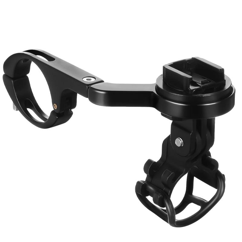 LEDMOMO 自転車コンピューターマウント ハンドルバー 延長アウトフロントマウント アルミ合金製 サイコンホルダー 角度調整可能 バイクアクセサリー ブラック