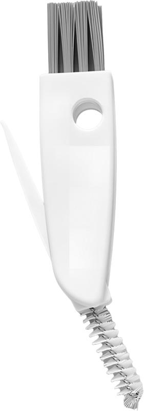 オーディオファン 3WAYすき間洗いブラシ 水筒 ブラシ パッキン外し すみブラシ 水筒のフタや飲み口が隅々まできれいに 凸凹所 細い溝の汚れマルチ水筒掃除グッズ 約13.7cm×2.5cm×1cm ホワイト