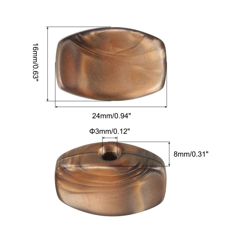 PATIKIL ギターチューニングペグボタン マシンヘッド オーバルアクリルボタン ブラウン エレキ/フォーク/アコースティックギター用 ネジ6個付き フェルール12個 2