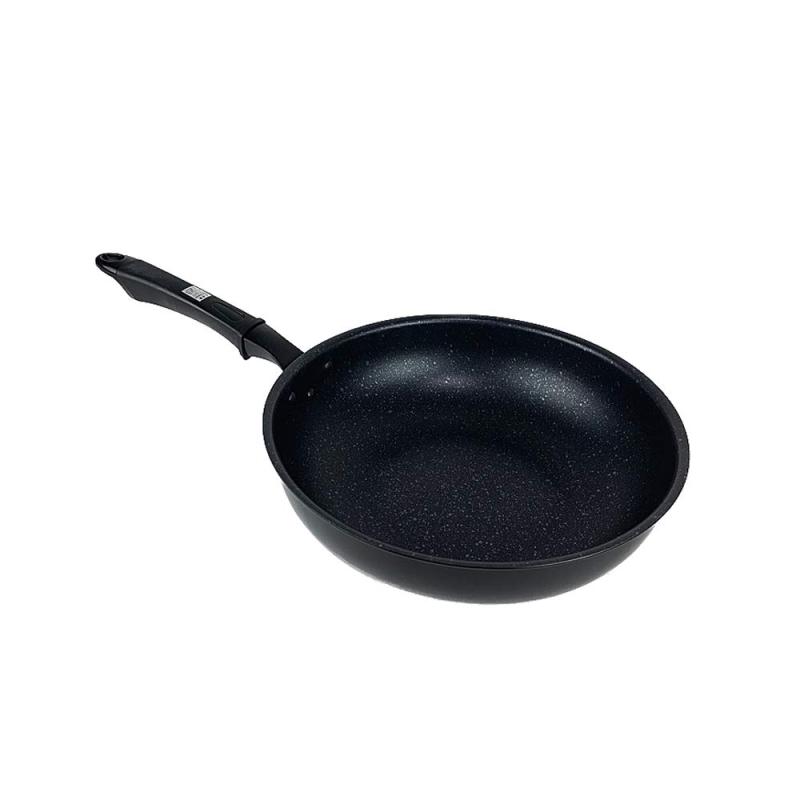 コーナンオリジナル LIFELEX IHシルバーマーブルフライパン 深型 28cm ブラック