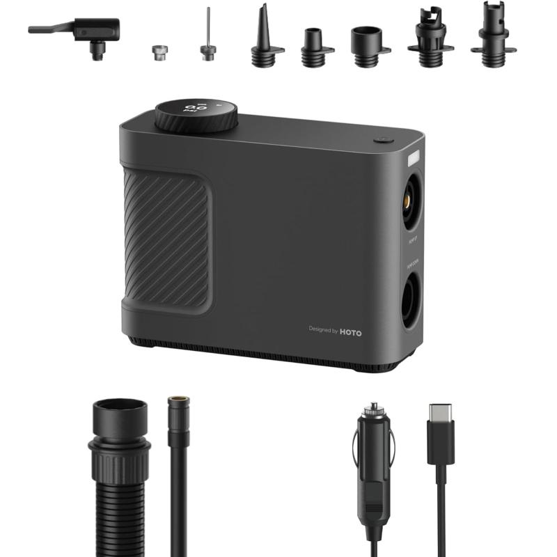 HOTO エアポンプ Master 電動 空気入れ USB充電式 Type-C 軽量 強力 空気抜き 携帯式 大容量バッテリー キャンプ 浮き輪 9つのモード搭載