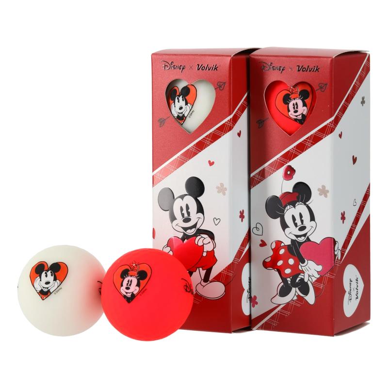 ボルビック(Volvik) ゴルフボール DISNEY MICKEY AND FRIENDS ホワイト・レッド 1ダース（12個入）
