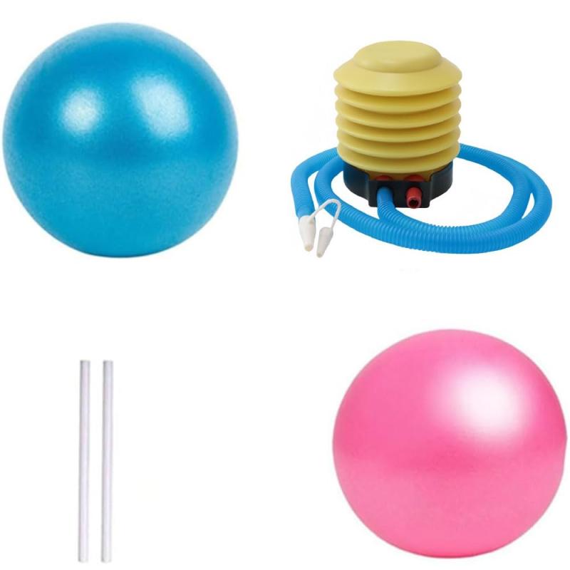 ピラティスボール ヨガボール 2個セット バランスボール ミニ(20-25cm) ストレス解消筋トレ、エアブローチューブ付 フィットネスボール(4.0)