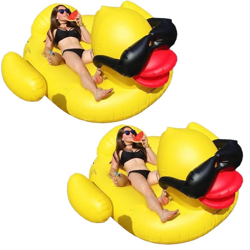 Boono アヒル 浮き輪 大人用 巨大 游泳圈 プール 海 遊び道具 浮き輪 二人乗り 水遊び