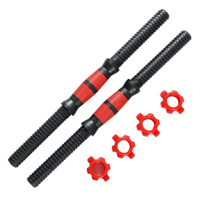 THCTYRP 40cm滑り止めダンベルバー セット (シャフトx2+ナットx4)｜自宅用 握りやすい 固定用 ダンベル接続バー｜筋トレ ウェイトリフティング ...